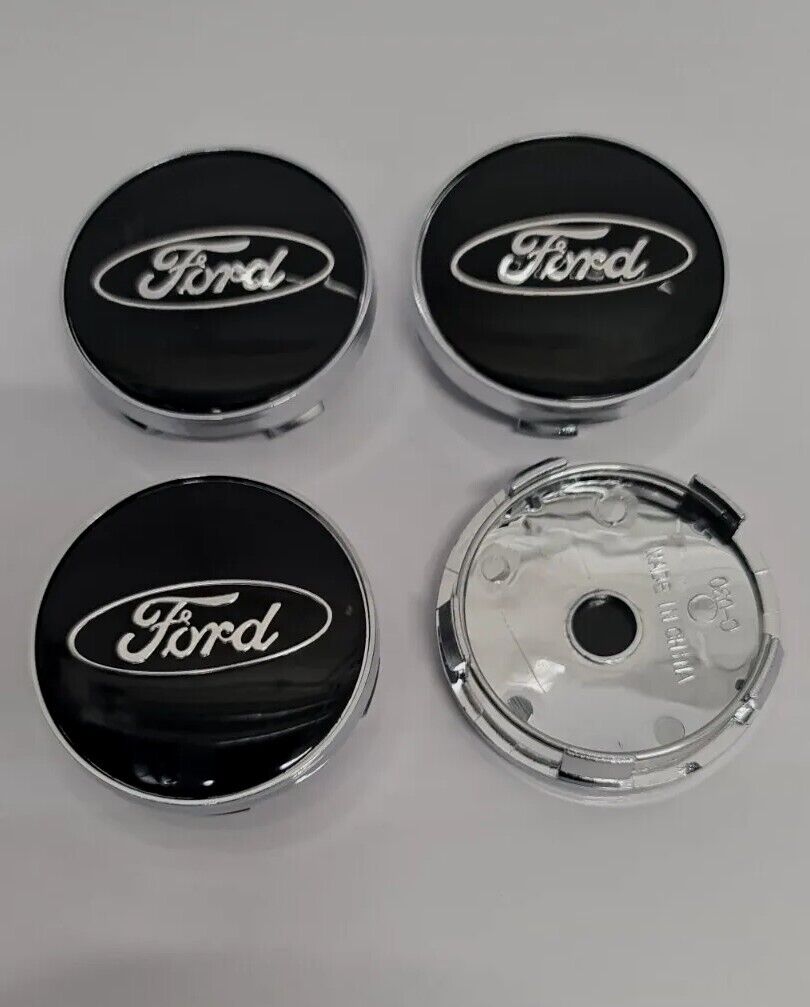 4x Ford Alloy Wheel BLACK Hub Centre Caps 60mm Mondeo Fiesta Galaxy Kuga Focus