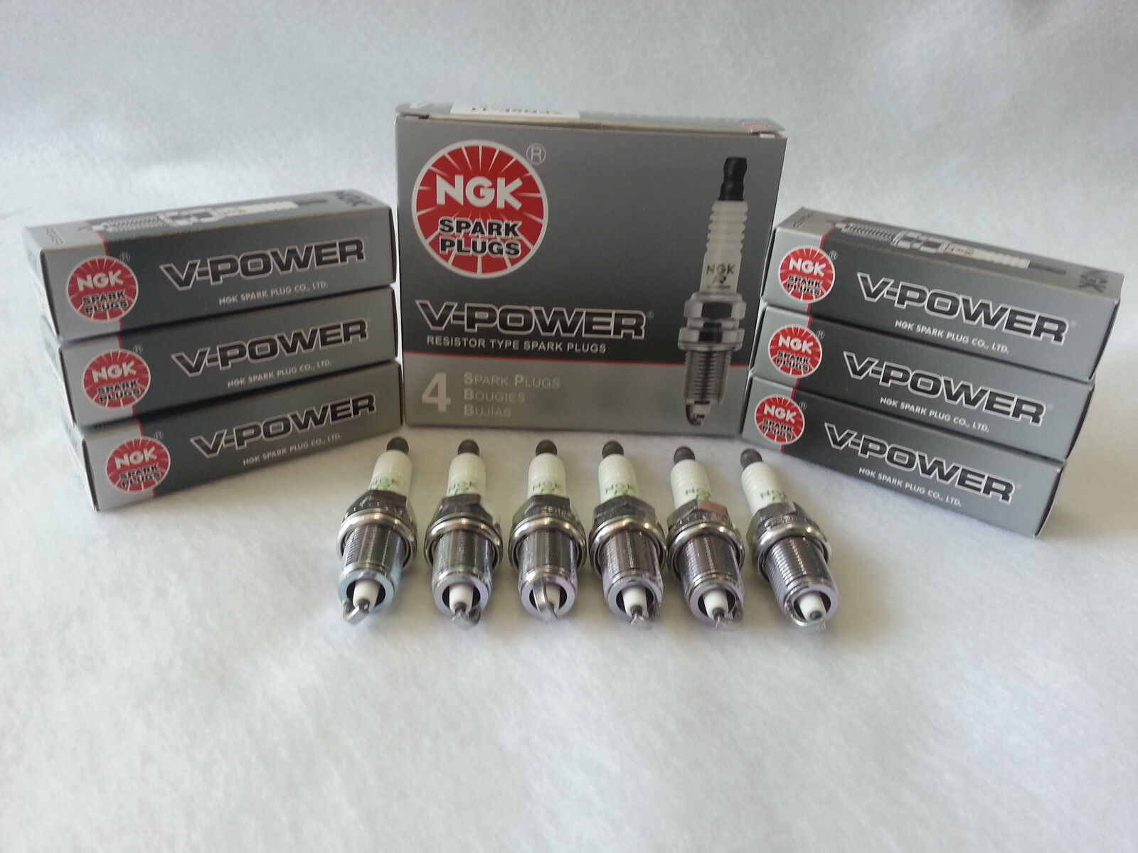 6-New NGK V-Power Copper Spark Plugs BPR6ES #7131 Made in Japan 