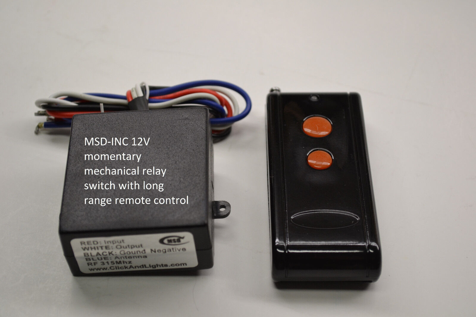 12V DC MOMENTARY 12v out relay switch with long range remote control RM11P