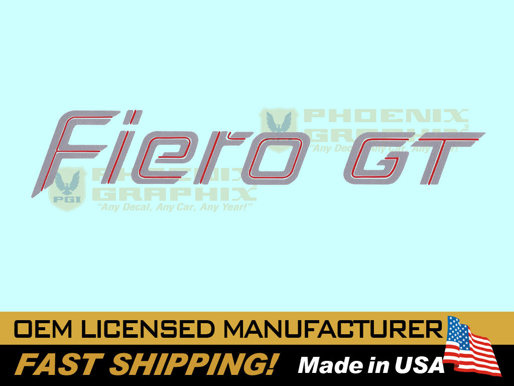 1985 Pontiac Fiero GT Deck Name Decals Stripes Graphics Kit