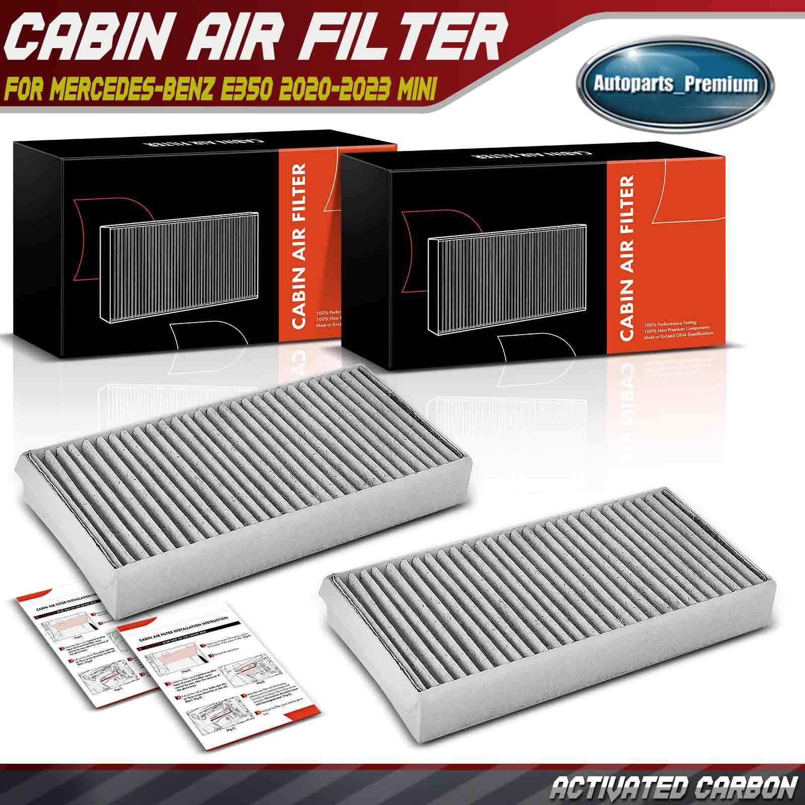 2x Activated Carbon Cabin Air Filter for Mercedes-Benz E350 BMW i3 Mini Cooper