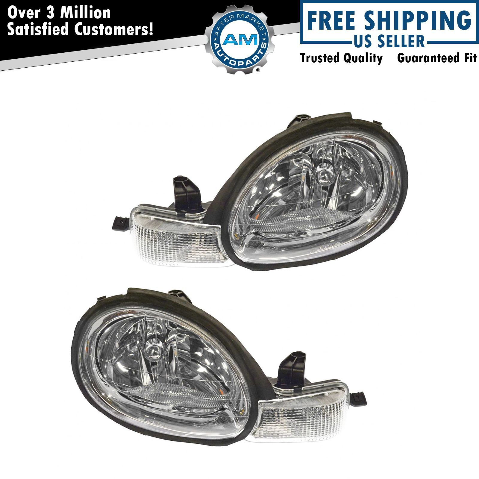 Headlight Set Left & Right For 2000-2005 Dodge Neon CH2502124 CH2503124