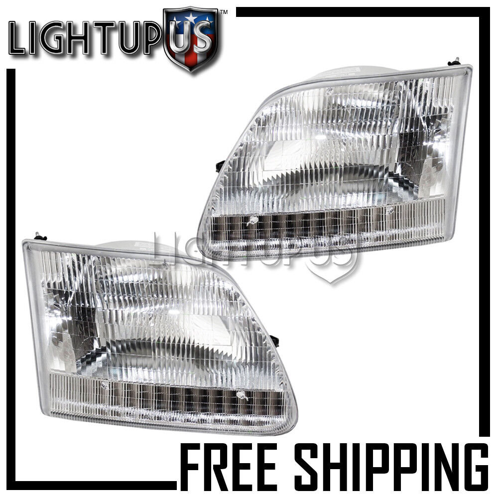 1997-2004 Ford Expedition F-150 F-250 Left Right Sides Pair Headlights Headlamps