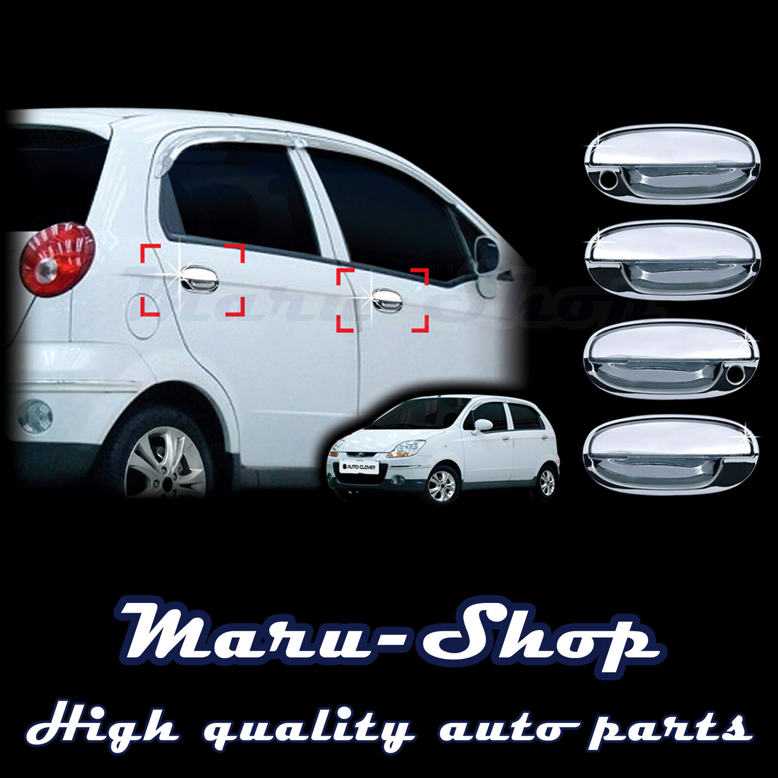 Chrome Door Handle Catch Cover Trim for 05~09 Chevrolet Spark/Matiz