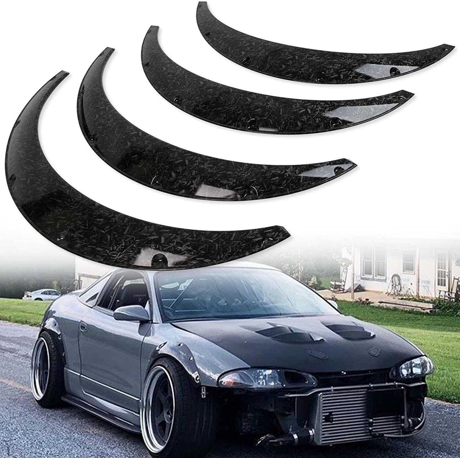 For Mitsubishi Eclipse GSX 4X Fender Flares Wide Body Kit Wheel Arches Protector