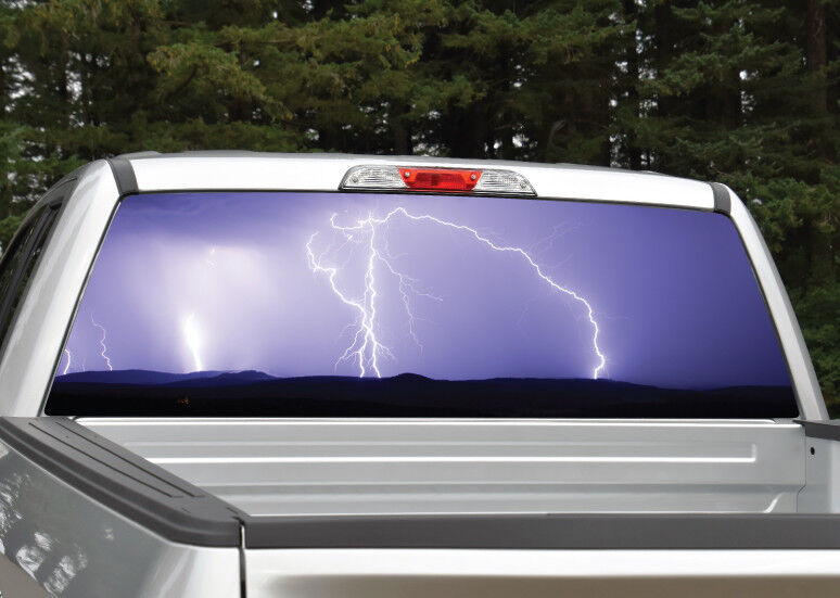 Lightning Storm Purple Rear Window Decal Graphic for Truck SUV