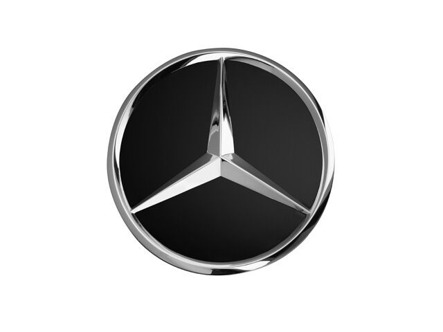 Genuine OEM Mercedes Benz Black w/ Chrome Center Insert Cap 