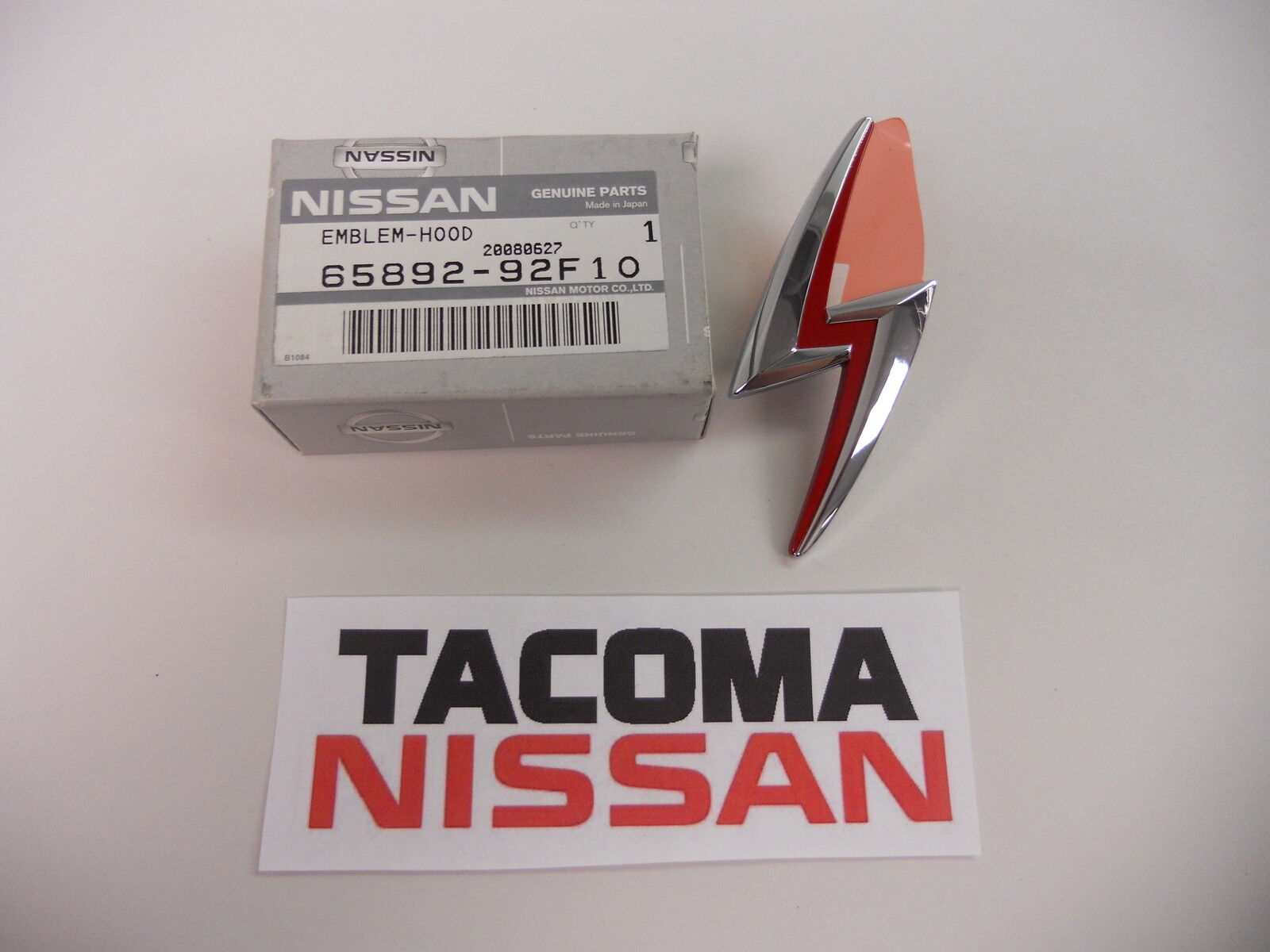 Genuine Nissan JDM S15 Silvia Lightning Bolt Hood Emblem Red/Chrome 65892-92F10