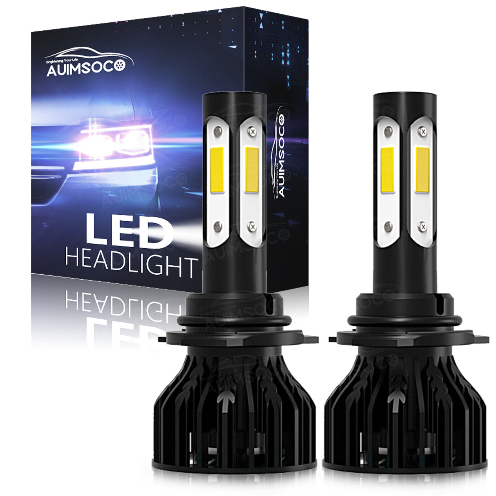 Pair Xenon White LED Headlight 9005 Bulb for Suzuki GSX-R600 2008-2009 High Beam