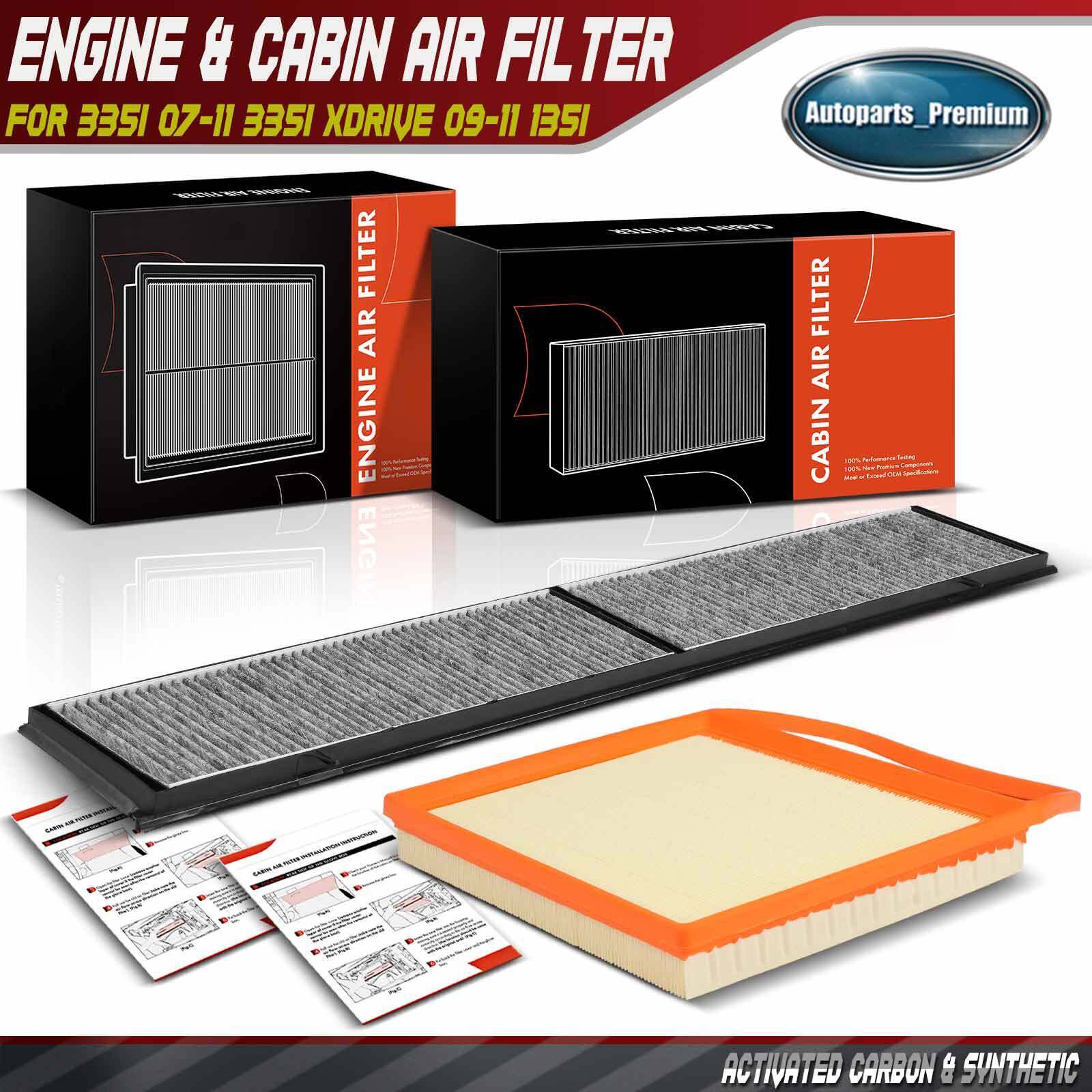 Engine & Activated Carbon Cabin Air Filter for 335i 07-11 335i xDrive 09-11 135i