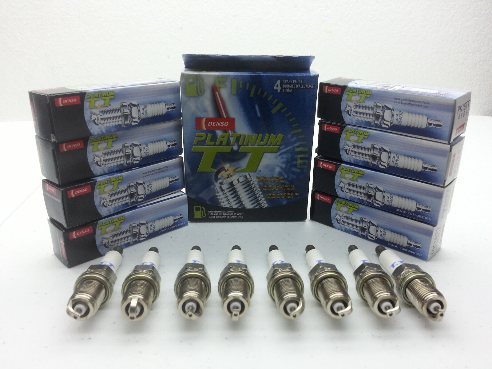 8x DENSO PT16TT Platinum Titanium TT Spark Plug set Pre-Gapped More Spark/Power