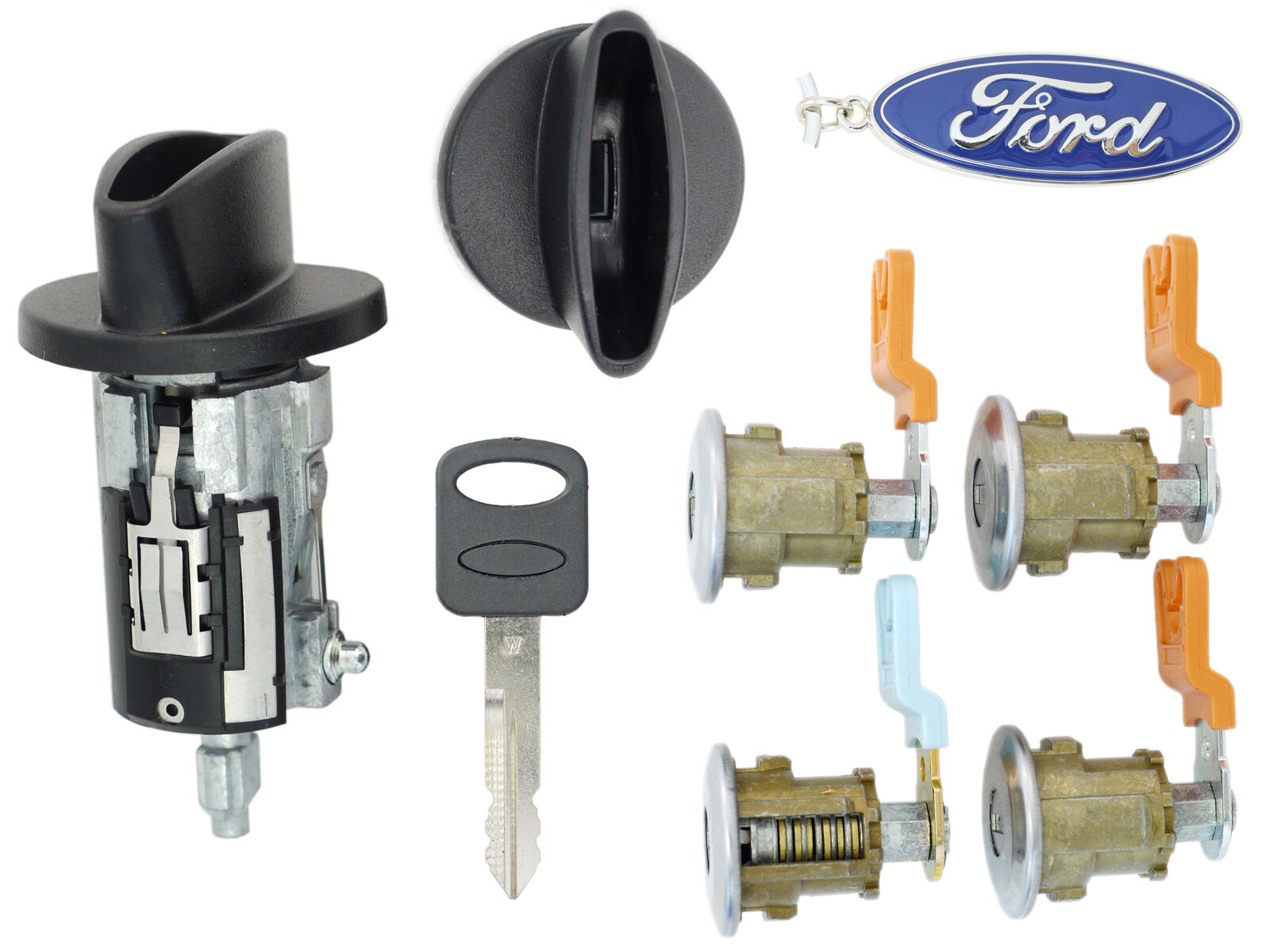 Ford Econoline Van - E150 E250 E350 Ignition Cylinder & 4 Door Lock Set & Cargo