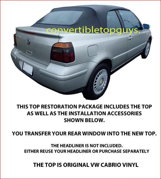 VOLKSWAGEN VW CABRIO DO IT YOURSELF TOP INSTALL PACKAGE 1995-2001
