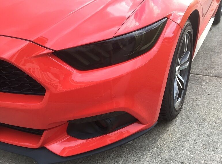 FOR 2015-2017 FORD MUSTANG SMOKE HEAD LIGHT TINT COVER SMOKED OVERLAYS