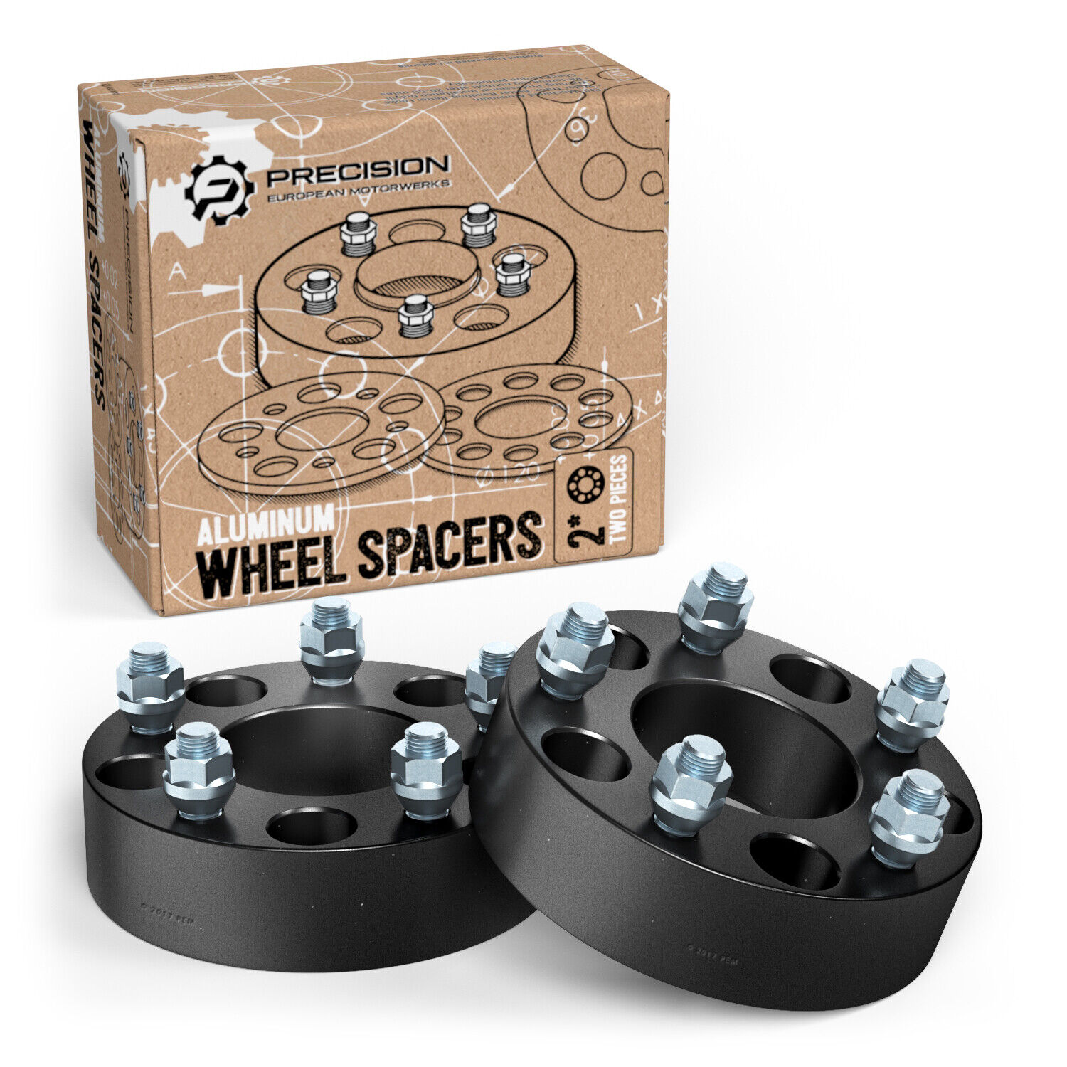 1.5 inch thick | 5x4.5 to 5x4.5 | Hubcentric Wheel Spacers for Ford | 1/2\