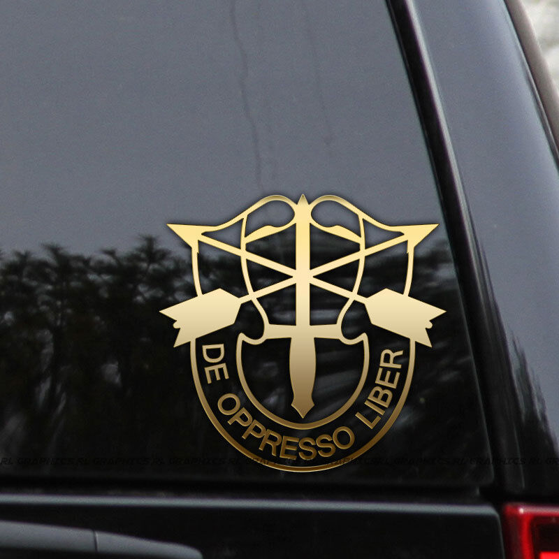 Army Special Forces Green Berets Decal Sticker Veteran De Oppresso Liber Window 