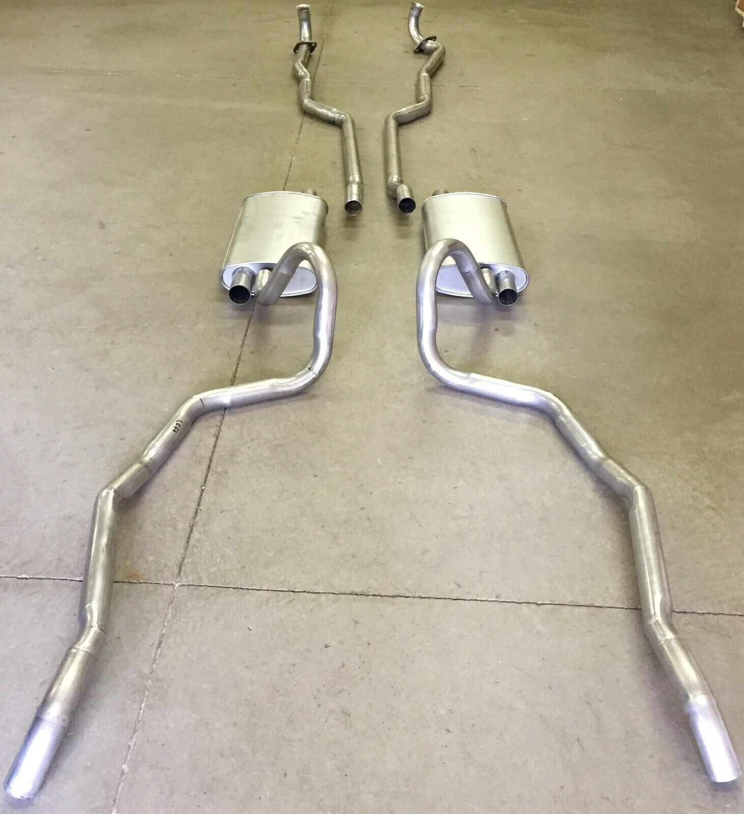 1966-67 PONTIAC GTO LEMANS TEMPEST 389 V8 DUAL EXHAUST SYSTEM, STAINLESS STEEL