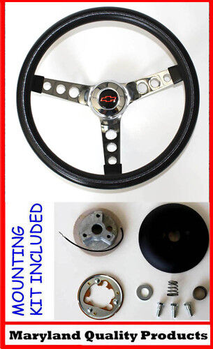 1964-1966 Nova Chevelle Impala GRANT Black Steering Wheel 13.5\
