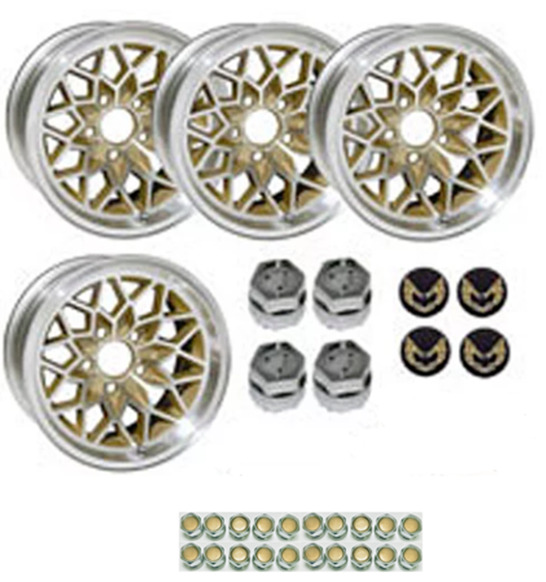 YEARONE Pontiac 17 X 9 cast aluminum gold Snowflake wheels KIT 