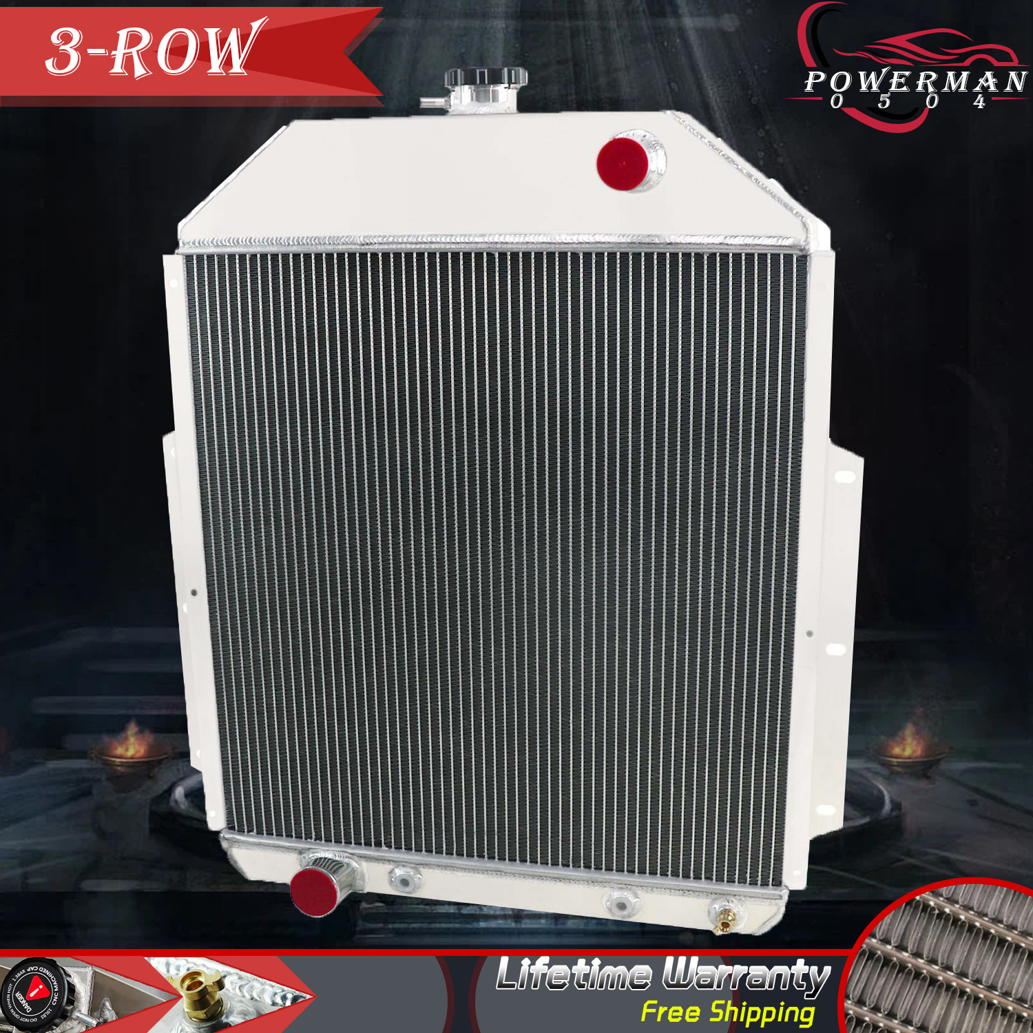 3ROW CORE RADIATOR FOR 1942-1952 1945 FORD F1 F2 F3 PICKUP TRUCK FORD V8 ENGINES