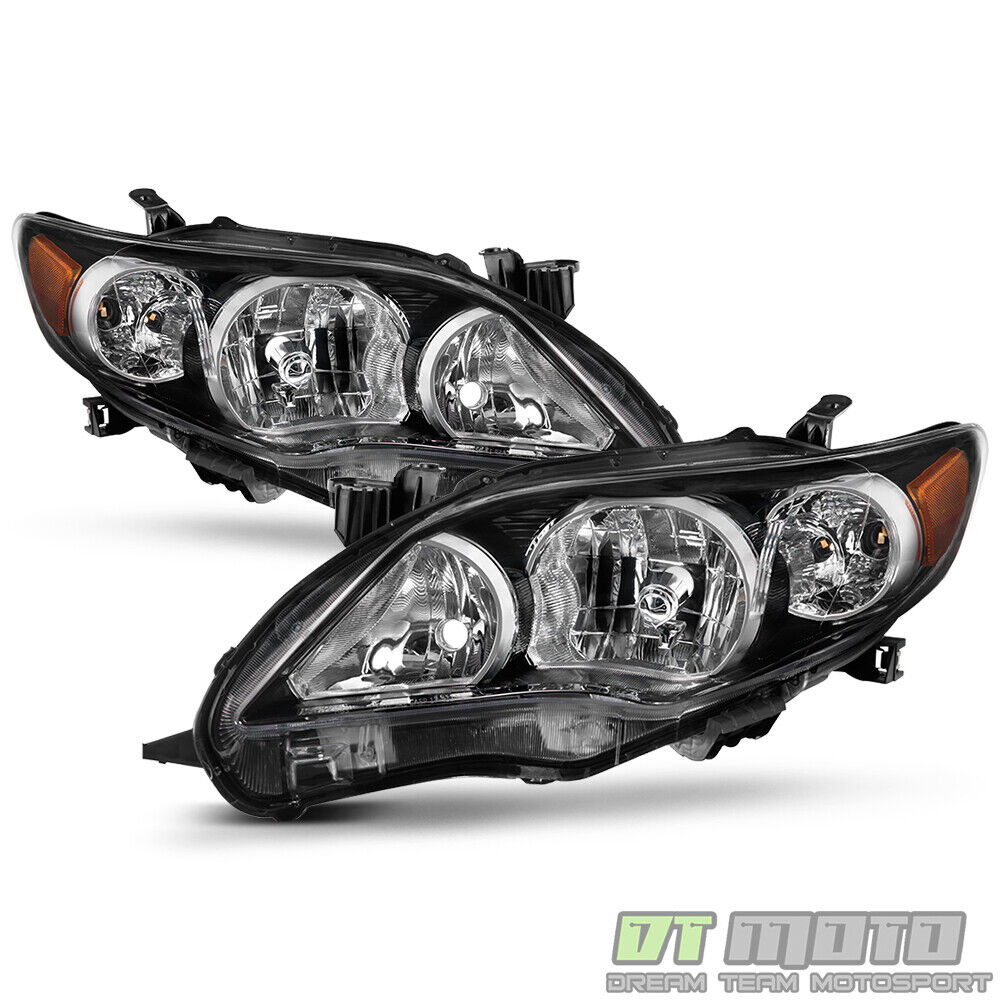 For 2011 2012 2013 Toyota Corolla Black Headlights lamps Aftermarket Left+Right