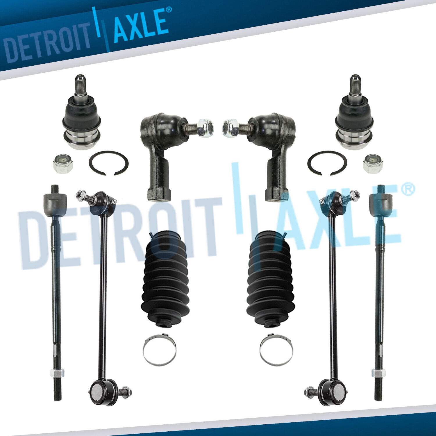 Front Tie Rods w/ Boots Ball Joints Sway Bars Kit for Mitsubishi Eclipse Galant