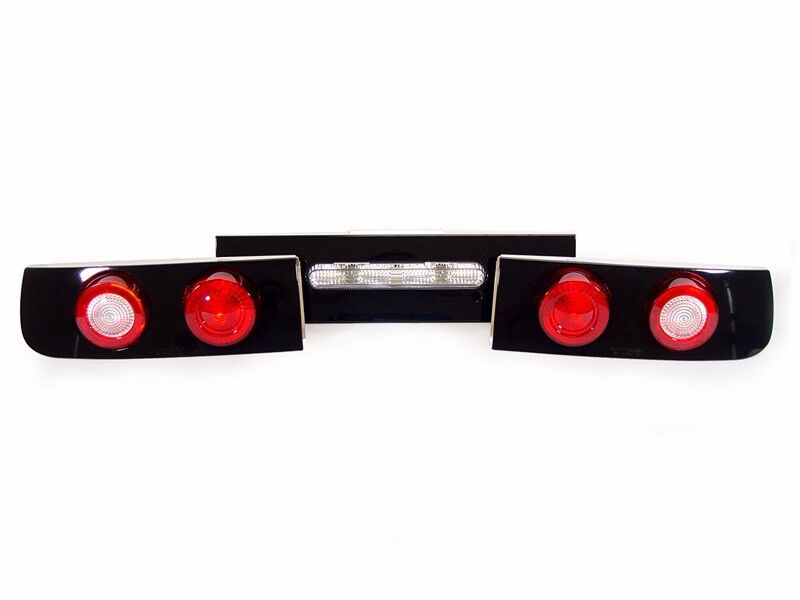 DEPO 3 PIECES FAIRLADY Z BLACK TAIL LIGHTS FOR 1990 1991 1992-1996 NISSAN 300ZX