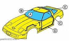 1990 Corvette Weatherstrip - Coupe Kit, 7 Pc., Includes Adhesive
