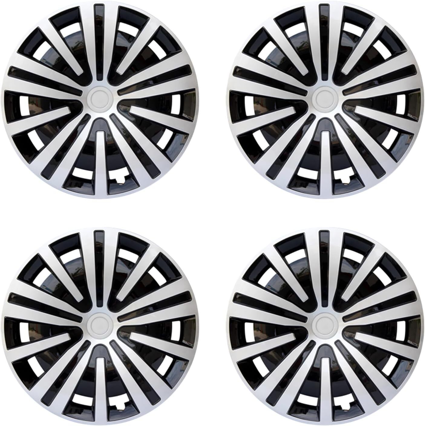 SET OF 4 Hubcaps for Mitsubishi Expo Silver&Black Wheel Covers 14\