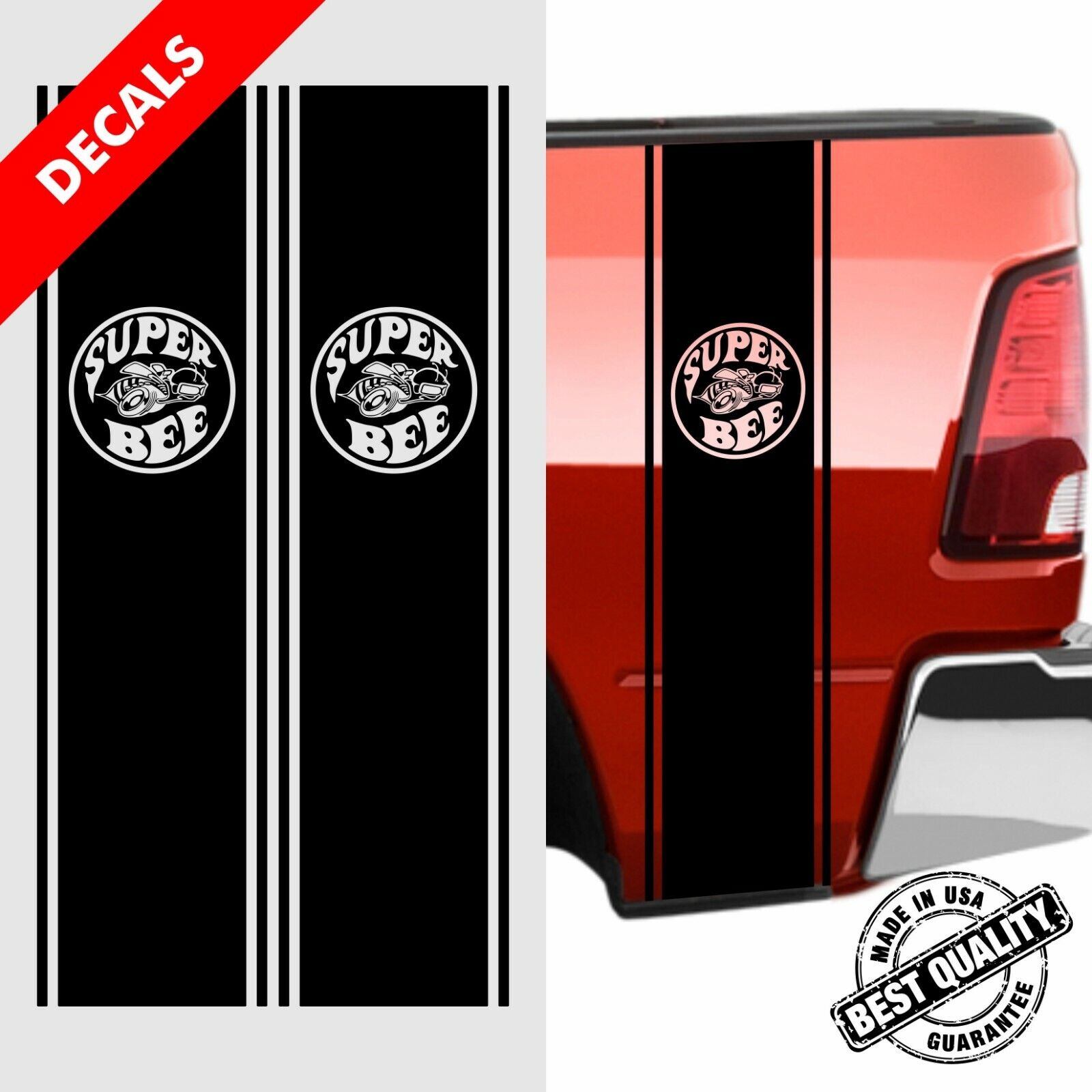 Rear Bed Truck Decals Stripes SUPER BEE Kit |20