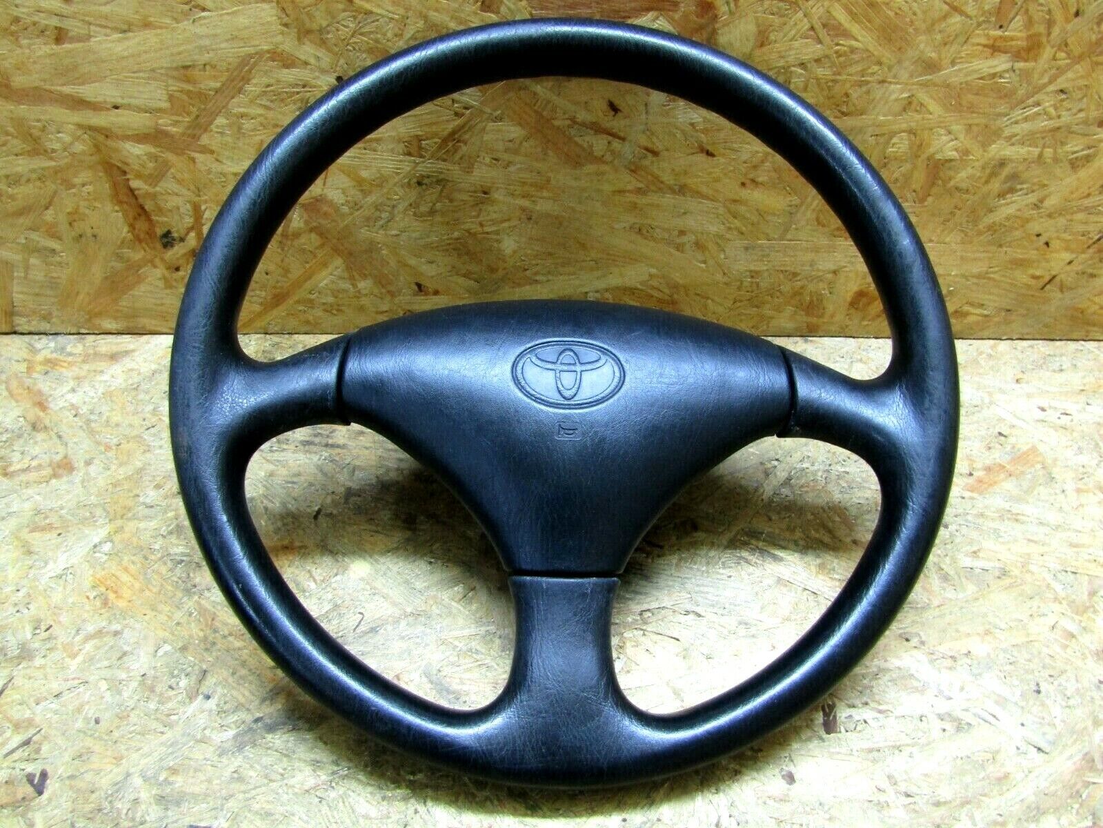 1991 1995 JDM TOYOTA CYNOS PASEO EL44 BLK STEERING WHEEL W CENTER  COVER OEM