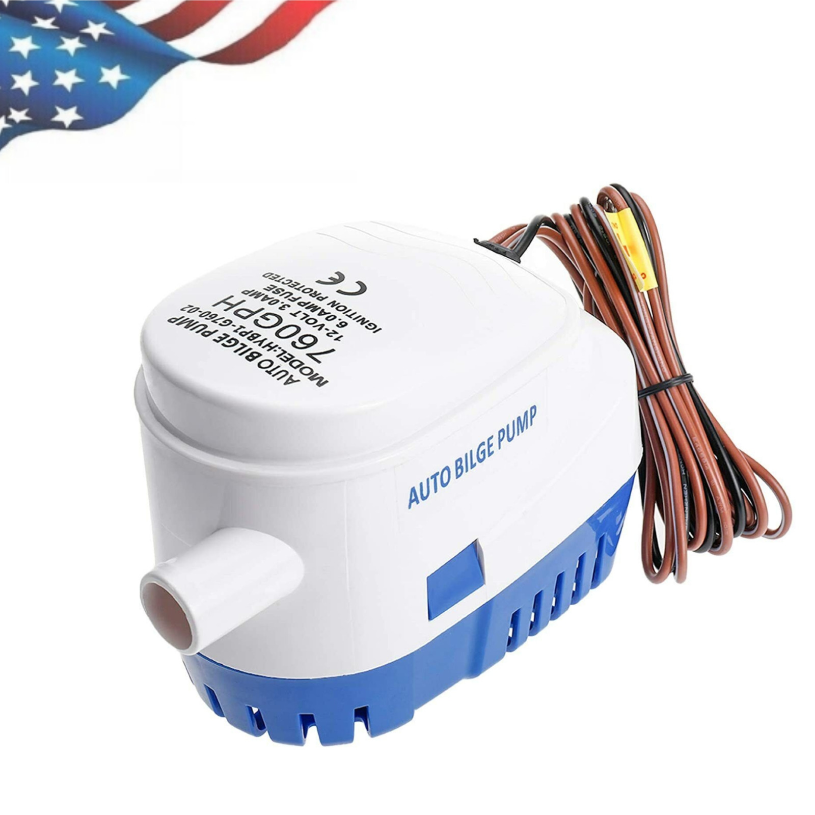 12V 760GPH Automatic Submersible Boat Bilge Water Pump With Auto Float Switch US