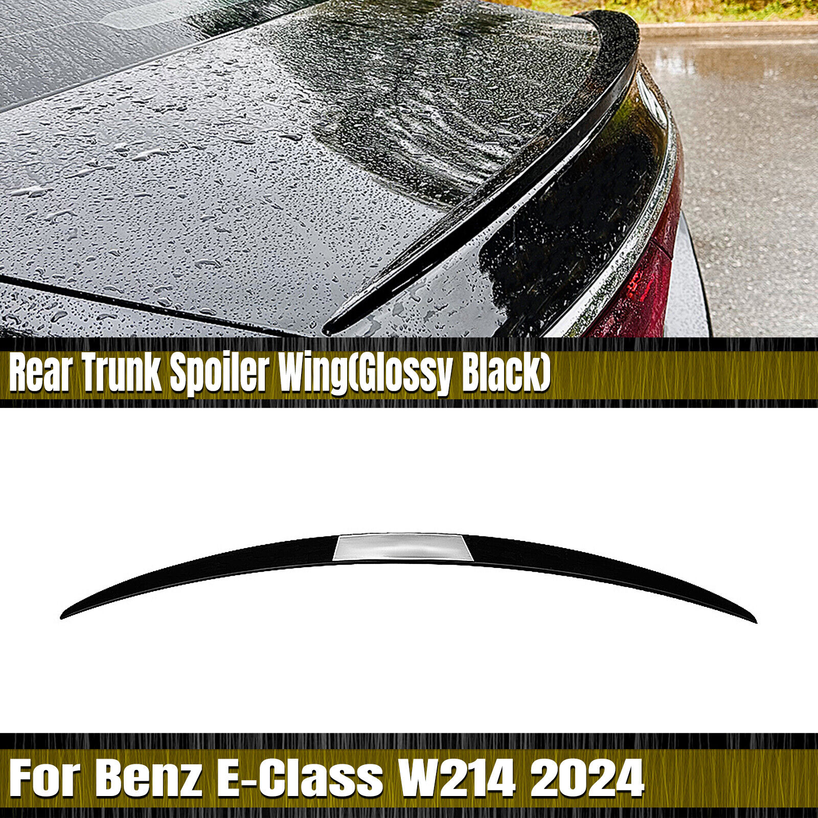 For Mercedes Benz E Class W214 E260 E300 2024+ Rear Spoiler Lip Wing Black 1pc