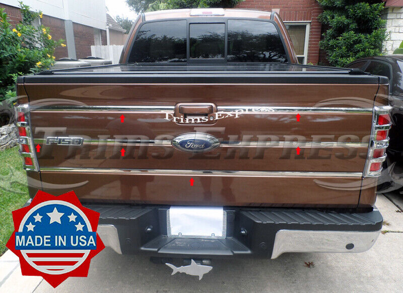 2009-2014 Ford F-150 Pickup Tailgate Insert Trim Molding 6Pc Stainless Steel