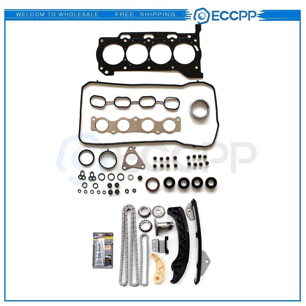 Timing Chain Kit Head Gasket Set For Toyota Corolla 09-15 Pontiac 09-10 1.8 DOHC