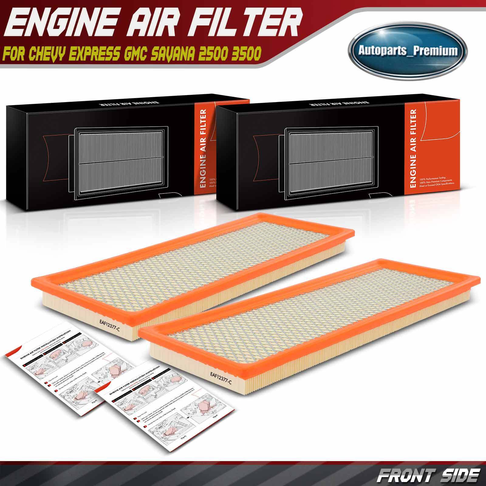 2x Engine Air Filter for Chevrolet Express GMC Savana 2500 3500 18-22 4500 2021
