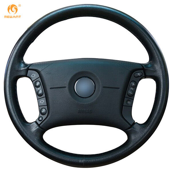 Black Leather DIY Steering Wheel Cover for BMW E46 318i 325i E39 E53 X5 #B0113