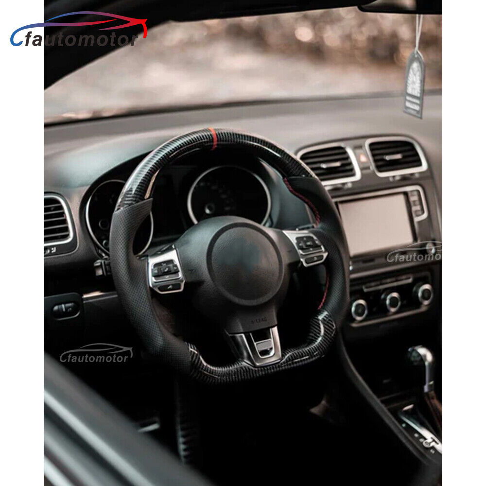 Carbon Fiber Steering Wheel For 2008-2014 VW Golf 6 GTI GTD R MK6 GLI Scirocco