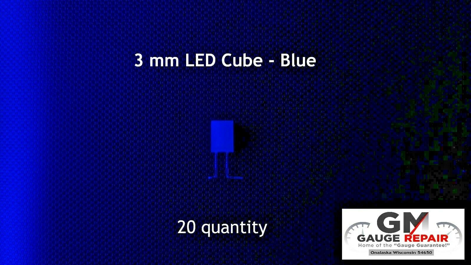 12 volt 3mm Blue LED Cubes with resistor for GM Dash Bulb Light Conversion 20 ct