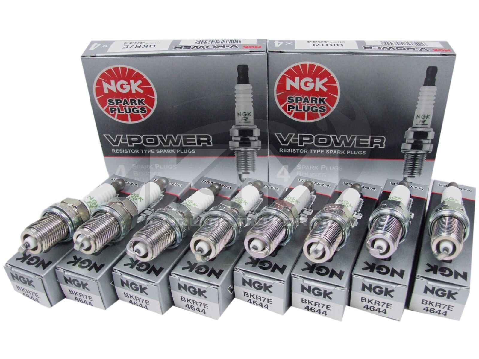(SET OF 8) NGK 4644/BKR7E V-POWER PREMIUM SPARK PLUGS 