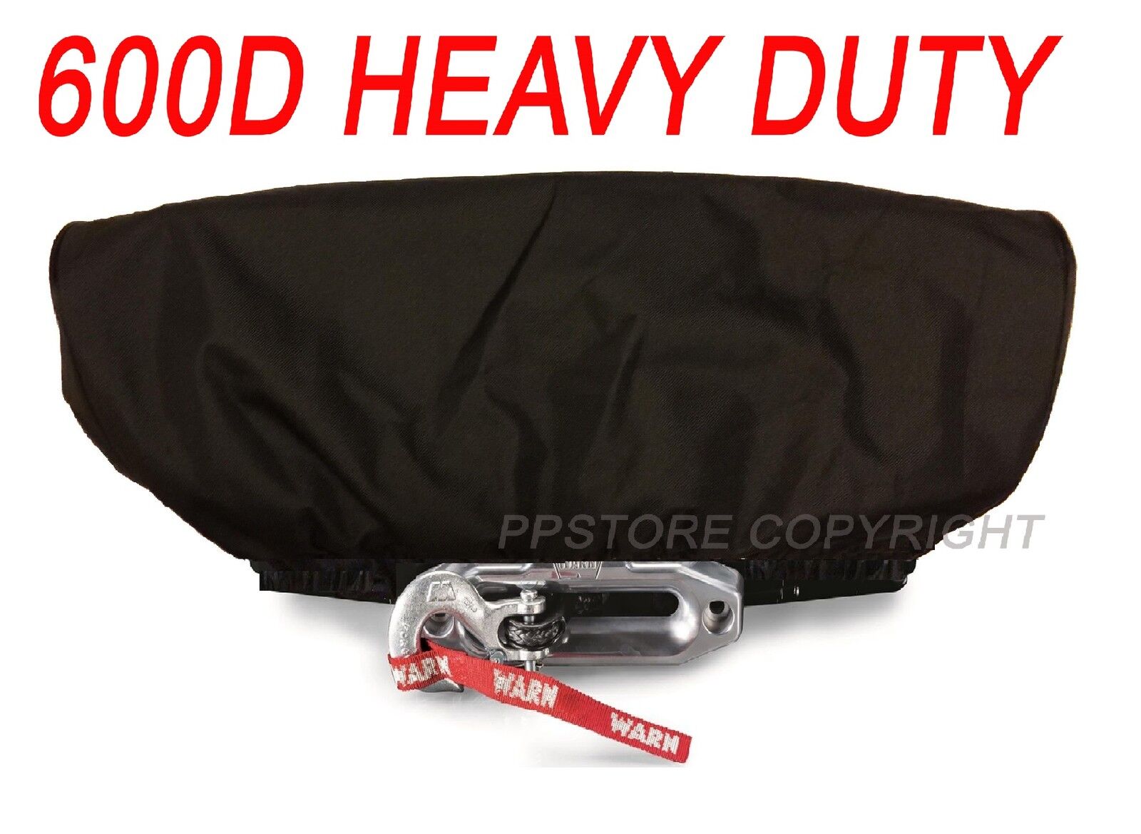 Waterproof Soft Winch Dust Cover Driver Recovery 8,000 - 17,500 lbs capacity BLK