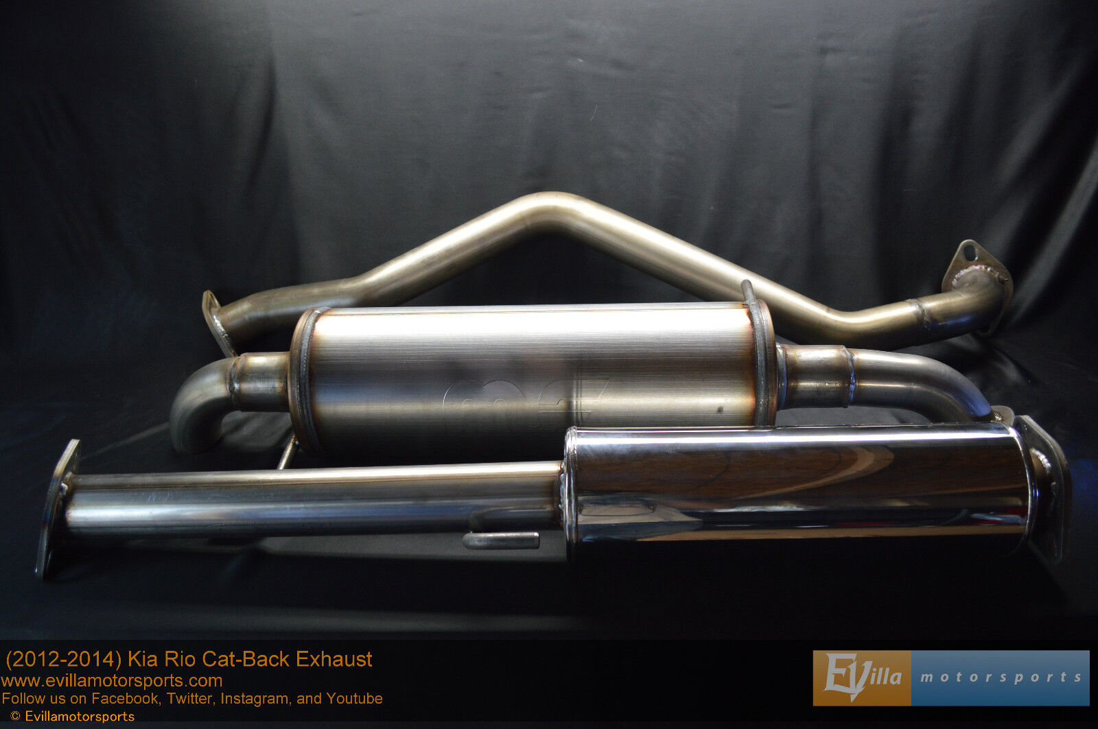 Fits: Kia Rio and Hyundai Accent Cat-Back Exhaust (2012-2018)