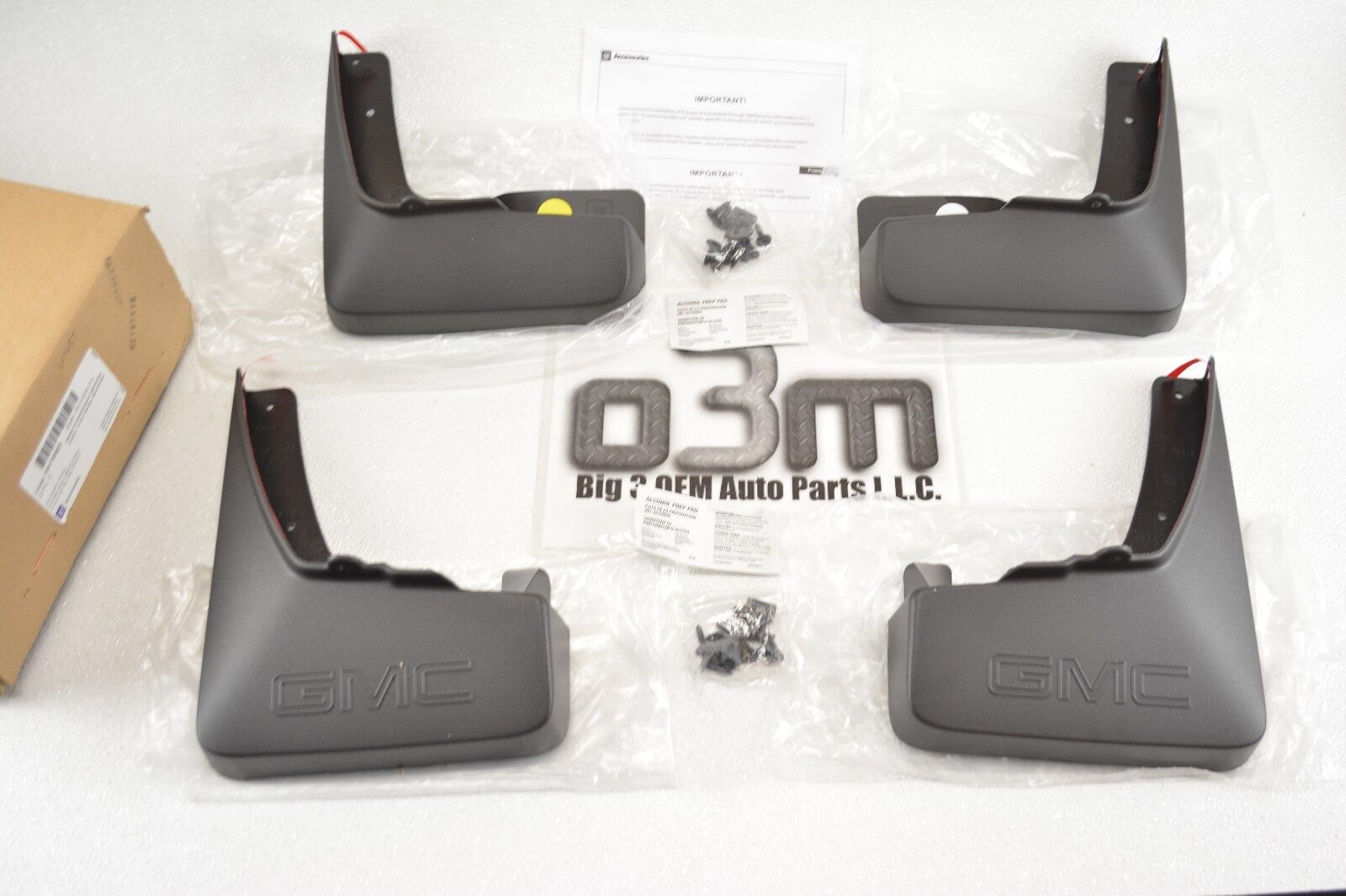 10-15 GMC Terrain Front & Rear Molded Mud Flaps 4pc Set with GMC Logo new OEM