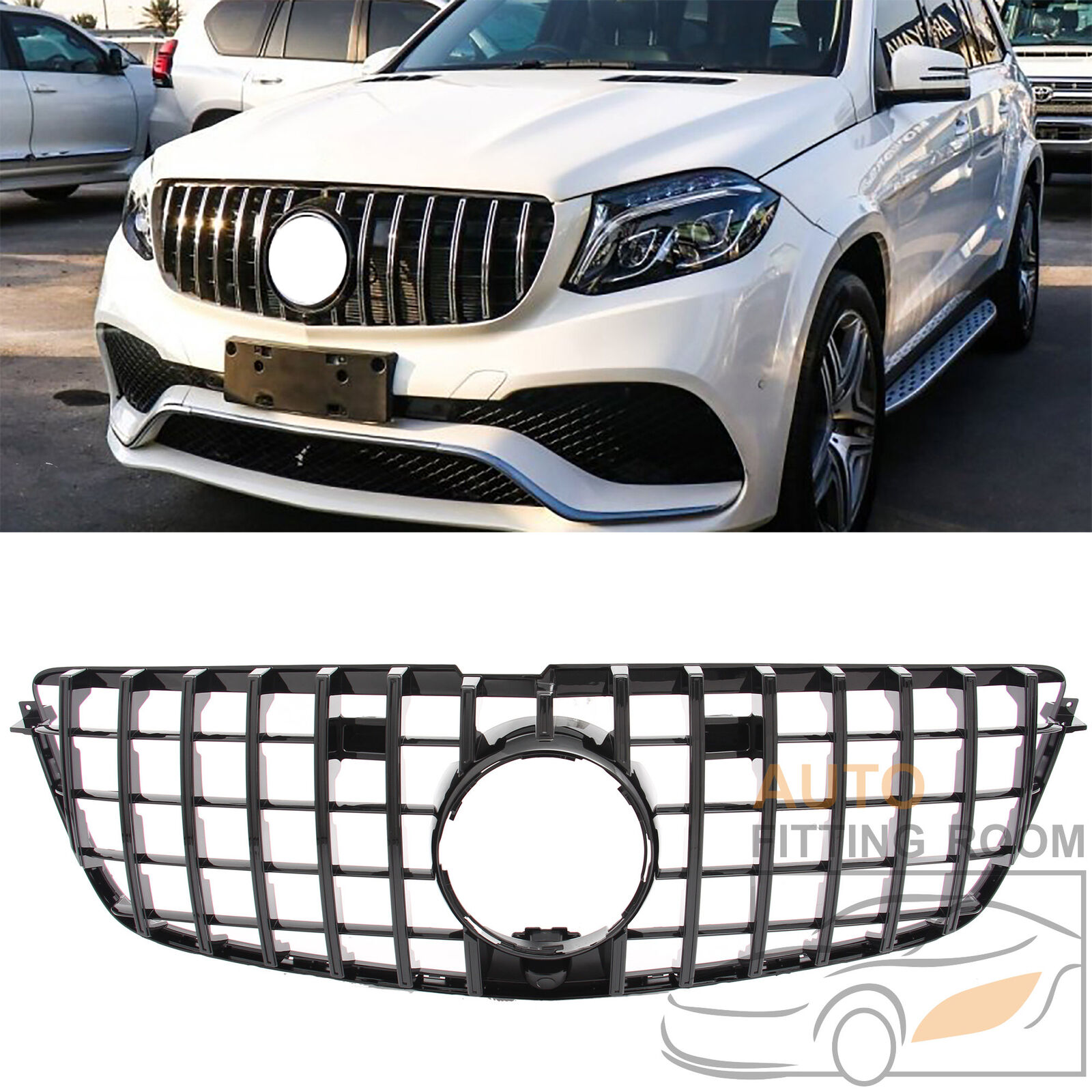 For 2013-15 Mercedes X166 GL500 GL550 GL63AMG Black GT Style Grill Front Grille