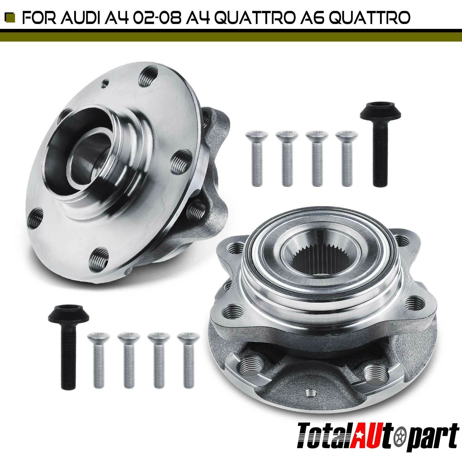 2x Wheel Hub Bearing Assembly for Audi A4 02-08 A6 A6 Quattro 02-04 RS4 Front 