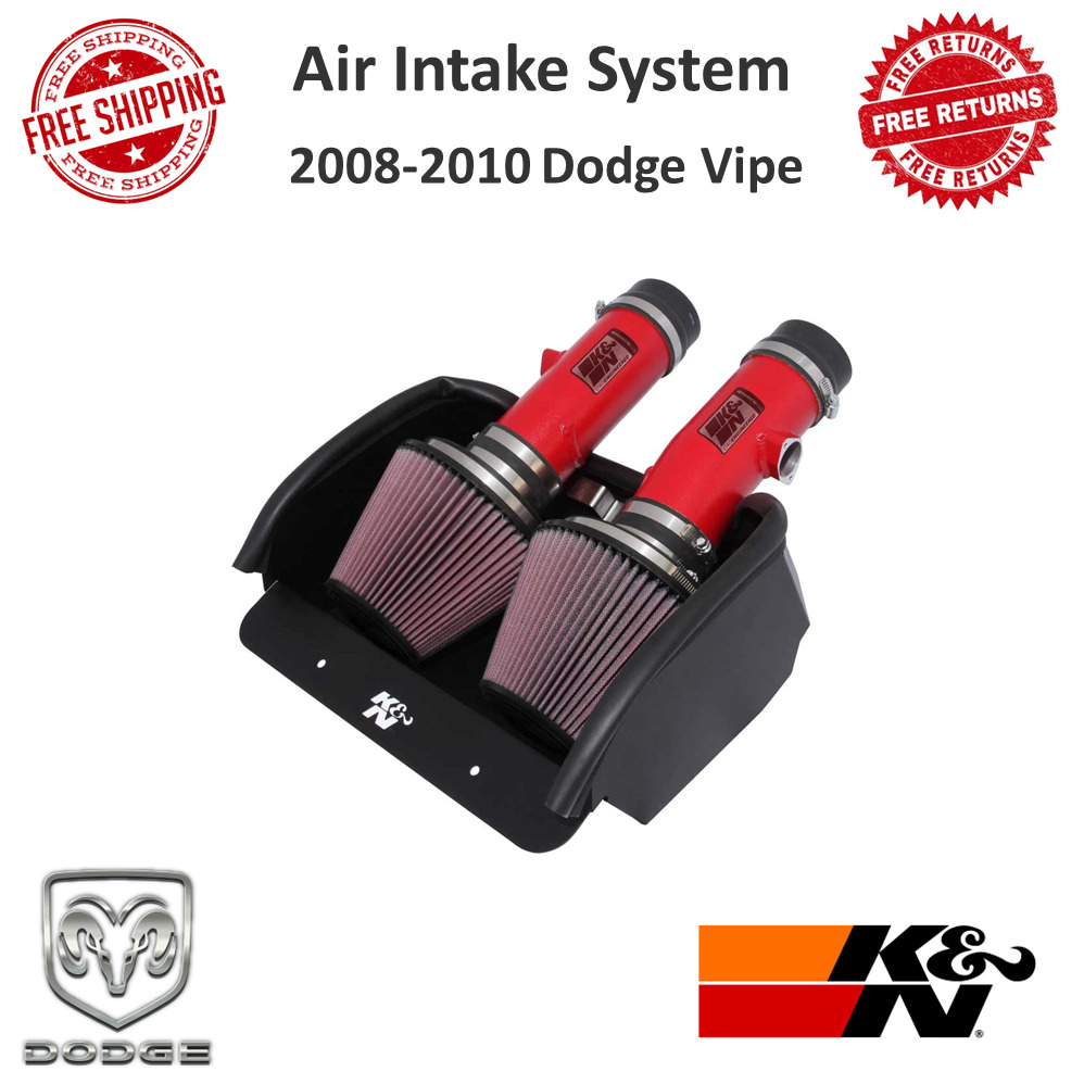 K&N Performance Silver Red Air Intake System 18.69 HP For 2008-2010 Dodge Viper