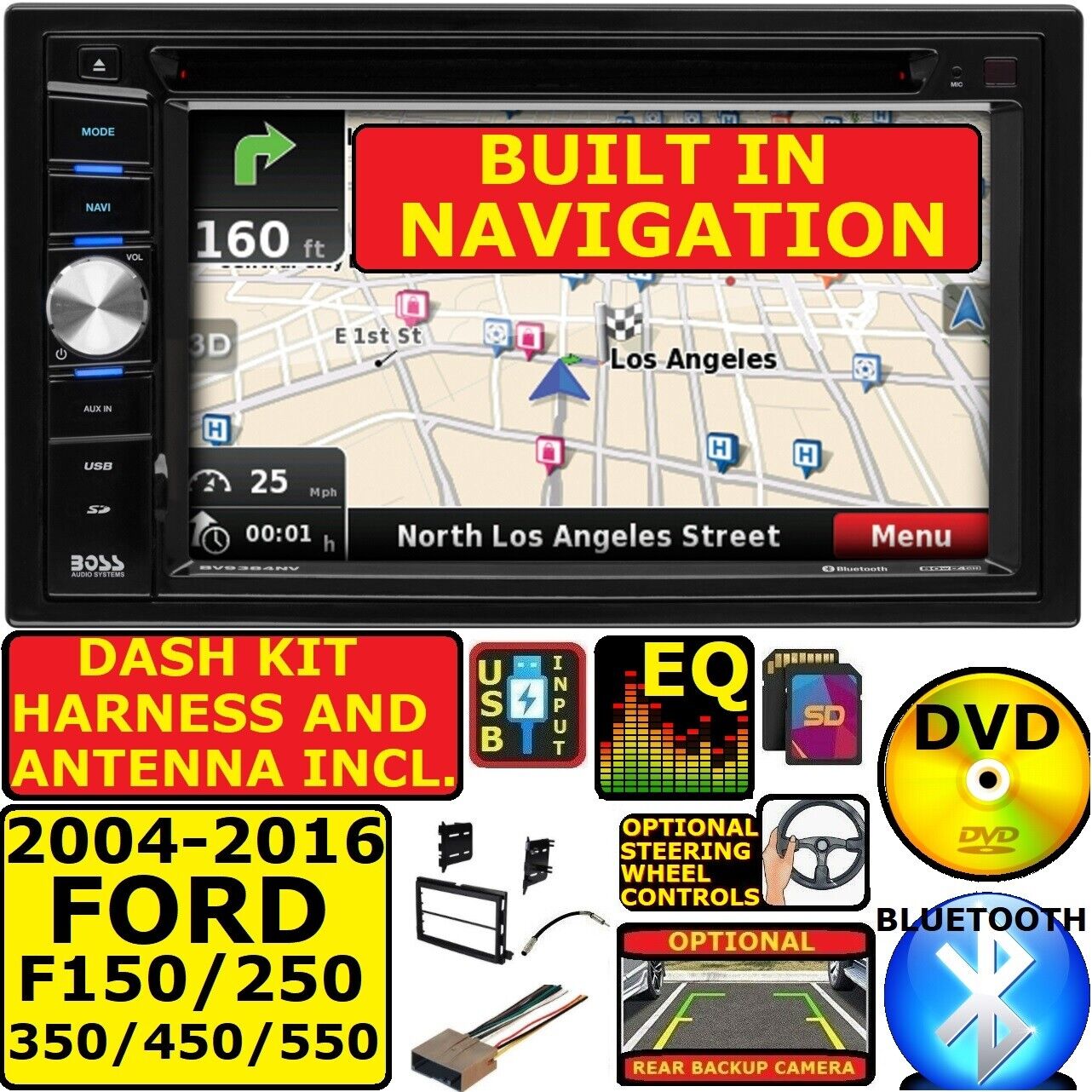   2004-2016 FORD F250/350/450/550 BLUETOOTH DVD CAR Stereo GPS NAVIGATION SYSTEM