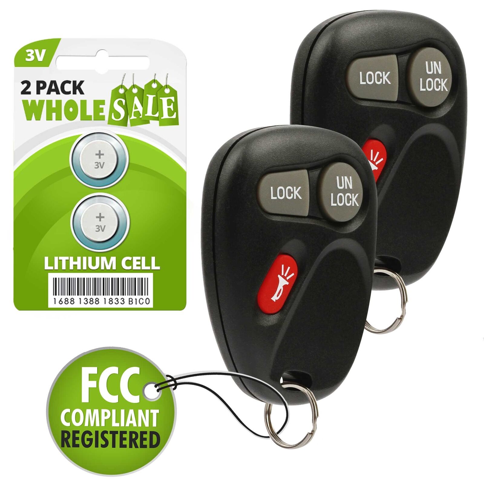 2 Replacement For 2001 2002 Chevrolet Suburban Key Fob Remote