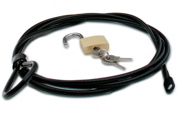 Steel Security Cable and Brass Lock Kit Set w/ 3 Keys Fits All Bike & Car Covers