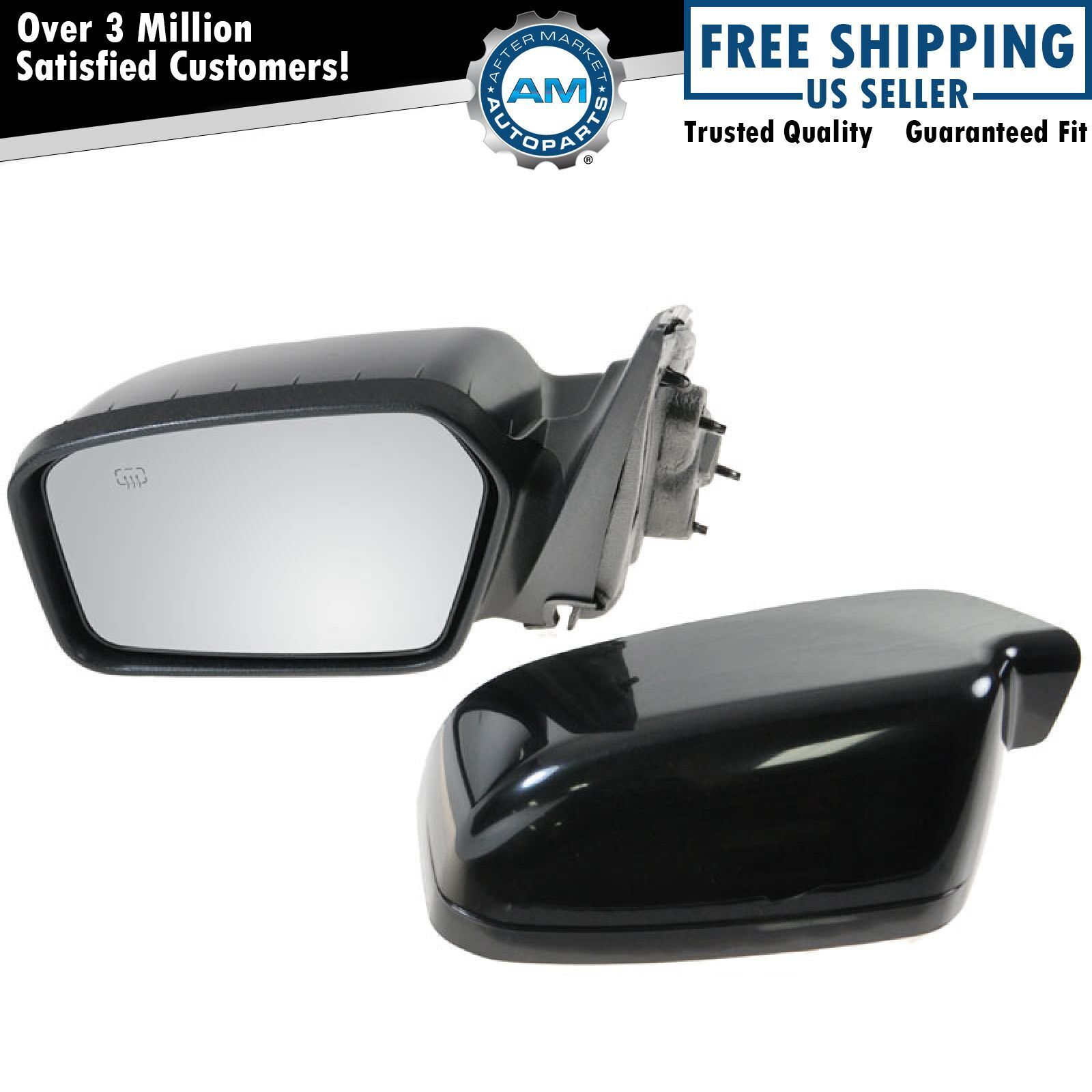 Power Heated Side View Mirror Smooth Black Driver Left LH for Ford Fusion Milan
